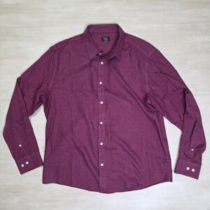 UNTUCKit Slim Fit Burgundy Long Sleeve Button Down Shirt Cotton Size XXL
